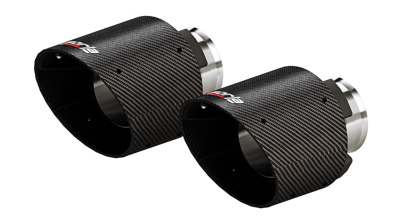 aFe 4-1/2in Carbon Fiber OE Replacement Exhaust Tips | Dodge Charger/Hellcat (15-19) (49C32068-B)
