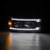 AlphaRex LUXX-Series LED Projector Headlights Black W/ Activation Light & Sequential Signal For 2002-2005 Dodge Ram 1500