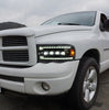 AlphaRex NOVA-Series LED Projector Headlights Black W/ Activation Light & Sequential Signal For 2002-2005 Dodge Ram 1500