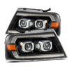AlphaRex LUXX-Series LED Projector Headlights Black W/ Activation Light & Sequential Signal & DRL For 2004-2008 Ford F-150 & 2006-2008 Lincoln Mark LT