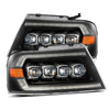 AlphaRex NOVA-Series LED Projector Headlights Black W/ Activation Light & Sequential Signal & DRL For 2004-2008 Ford F-150 & 2006-2008 Lincoln Mark LT