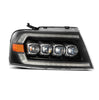 AlphaRex NOVA-Series LED Projector Headlights Black W/ Activation Light & Sequential Signal & DRL For 2004-2008 Ford F-150 & 2006-2008 Lincoln Mark LT