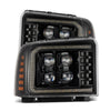 AlphaRex NOVA-Series LED Projector Headlights Alpha Black W/ Activation Light For 2005-2007 Ford Super Duty & Excursion