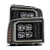 AlphaRex NOVA-Series LED Projector Headlights Black W/ Sequential Signal & Switchback & DRL For 2005-2007 Ford F-250 F-350 F-450 F-550 Super Duty