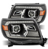 AlphaRex LUXX-Series LED Projector Headlights Black W/ Activation Light & DRL & Plank Style Design For 2005-2011 Toyota Tacoma