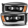 AlphaRex LUXX-Series LED Projector Headlights Black W/ Sequential Signal & DRL & Plank Style Design For 2006-2008 Dodge Ram 1500