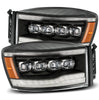 AlphaRex NOVA-Series LED Projector Headlights Black W/ Sequential Signal & DRL For 2006-2008 Dodge Ram 1500