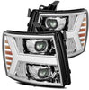 AlphaRex LUXX-Series LED Projector Headlights Chrome W/ Activation Light & Sequential Signal For 2007-2013 Chevrolet Silverado 1500