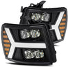 AlphaRex NOVA-Series LED Projector Headlights Matte Black W/ Activation Light & Sequential Signal For 2007-2013 Chevrolet Silverado 1500