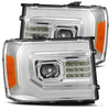 AlphaRex LUXX-Series LED Projector Headlights Chrome W/ Activation Light & Sequential Signal For 2007-2013 GMC Sierra 1500