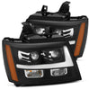 AlphaRex LUXX-Series LED Projector Headlights Black W/ DRL & Sequential Signal For 2007-2014 Chevrolet Tahoe Suburban