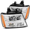 AlphaRex LUXX-Series LED Projector Headlights Chrome W/ Sequential Signal & DRL For 2007-2014 Chevrolet Tahoe & Suburban