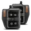 AlphaRex NOVA-Series LED Projector Headlights Alpha Black W/ Activation Light & Sequential Signal For 2008-2010 Ford F250 F350 F450 F550 Super Duty