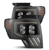 AlphaRex NOVA-Series LED Projector Headlights Alpha Black W/ Activation Light & Sequential Signal & Switchback & DRL For 2009-2014 Ford F-150