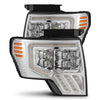 AlphaRex NOVA-Series LED Projector Headlights Chrome W/ Activation Light & Sequential Signal For 2009-2014 Ford F150