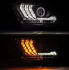 AlphaRex LUXX-Series LED Projector Headlights Black W/ Activation Light & Sequential Signal For 2010-2012 Ford Mustang