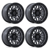 (4) 17x9 KMC KM549 GRS Gunmetal/Black Wheels 6X135 +0MM For 2004-2026 Ford F-150