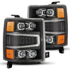 AlphaRex NOVA-Series LED Projector Headlights Black W/ Activation Light & Sequential Signal For 2004-2015 Chevrolet Silverado 1500