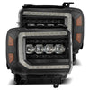 AlphaRex NOVA-Series LED Projector Headlights Black W/ Activation Light & Sequential Signal For 2014-2018 GMC Sierra 1500 2500HD 3500HD