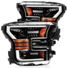 AlphaRex LUXX-Series LED Projector Headlights Alpha Black W/ Activation Light & DRL For 2015-2017 Ford F150