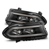 AlphaRex LUXX-Series LED Projector Headlights Black W/ Activation Light & Sequential Signal For 2015-2023 Dodge Charger