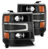 AlphaRex LUXX-Series LED Projector Headlights Black W/ Activation Light & Sequential Signal For 2016-2018 Chevrolet Silverado 1500