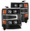 AlphaRex NOVA-Series LED Projector Headlights Black W/ Activation Light & Sequential Signal For 2016-2018 Chevrolet Silverado 1500