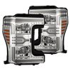 AlphaRex NOVA-Series LED Projector Headlights Chrome W/ Sequential Signal & Switchback & DRL For 2017-2019 Ford F-250 F-350 F-450 F-550 Super Duty
