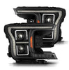 AlphaRex LUXX-Series LED Projector Headlights Black W/ Activation Light & Sequential Signal & Switchback & DRL For 2018-2020 Ford F-150 (Converter Required for Stock LED Models)