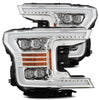 AlphaRex NOVA-Series LED Projector Headlights Chrome W/ Activation Light & Sequential Signal & Plank Style Design For 2018-2019 Ford F-150