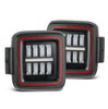 AlphaRex NOVA-Series Prismatic LED Tail Lights Black Red For 2018+ Jeep Wrangler JL