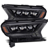 AlphaRex NOVA-Series LED Projector Headlights Alpha Black W/ Activation Light & Sequential Signal & DRL & Plank Style Design For 2019-2021 Ford Ranger