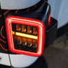 AlphaRex NOVA-Series Prismatic LED Tail Lights Black Red For 2019-2024 Jeep Gladiator JT