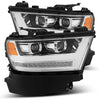AlphaRex LUXX-Series LED Projector Headlights Chrome W/ Activation Light & Sequential Signal For 2019-2024 Dodge Ram 1500