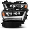 AlphaRex LUXX-Series LED Projector Headlights Jet Black W/ Activation Light & Sequential Signal For 2019-2024 Dodge Ram 1500