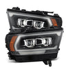 AlphaRex LUXX-Series LED Projector Headlights Black W/ Activation Light & Sequential Signal & DRL For 2019-2022 Dodge Ram 1500