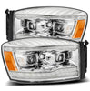 AlphaRex LUXX-Series LED Projector Chrome Headlights For 2006-2009 Dodge Ram 1500 2500 3500