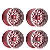 Fittipaldi (4) 22X12 8X6.5 Red Machined Wheels For 53-10 GMC Chevy Ford Dodge