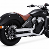Vance & Hines Twin Slash 3" Chrome Slip-On Exhaust For 15-20 Indian Scout/Bobber