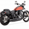 Vance & Hines Big Shot Staggered Black Exhaust For 86-17 Harley Davidson Softail