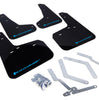 Rally Armor Black UR Mud Flaps w/ Nitrous Blue Logo For 2012-2019 Ford Focus ST/RS