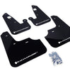 Rally Armor Black UR Mud Flaps w/ White Logo For 2007-2017 Mitsubishi Lancer