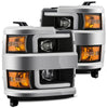 AlphaRex LUXX-Series LED Projector Headlights (Black) For 2015-2019 Chevrolet Silverado 2500HD 3500HD