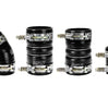 HPS Black High Temp Reinforced Silicone Intercooler Hose Boot Kit For 2005-2007 Ford 6.0L Powerstroke