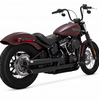 Vance & Hines Black Twin Slash 3" Slip-Ons For 2018-2023 Harley Davidson Softail