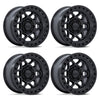 (4) 17x8.5 KMC KM553 Torx Matte Black Lip Wheels 6X135 +0MM For 2004-2026 Ford F-150