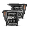AlphaRex NOVA-Series LED Projector Headlights Black W/ Activation Light & Sequential Signal & Plank Style Design For 2021-2022 Ford F-150