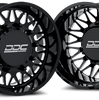 Dually Wheels The Mesh Forged 22x8.25 10x225 Black/Mill SS Fronts 05-10 Ford 15-25 F-450/F-550 Dodge Ram 08-25 4500/5500 DDC Wheels
