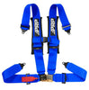 PRP 4.3 Blue 4-Point Adjustable Latch & Link UTV Harness with 3" Belts & Sewn-In Pads