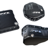 PPE Black Heavy Duty Transmission/Oil Pan/Rear Diff Cover For 01-10 GM 6.6L Duramax